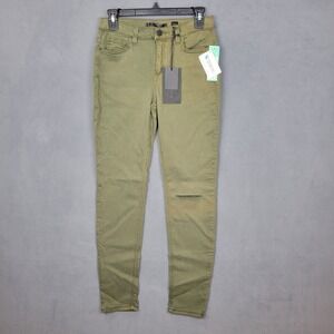 SP Black Label Jeans Women's 29 Green Cotton Stretch‎ Pockets Skinny Leg Zip Fly